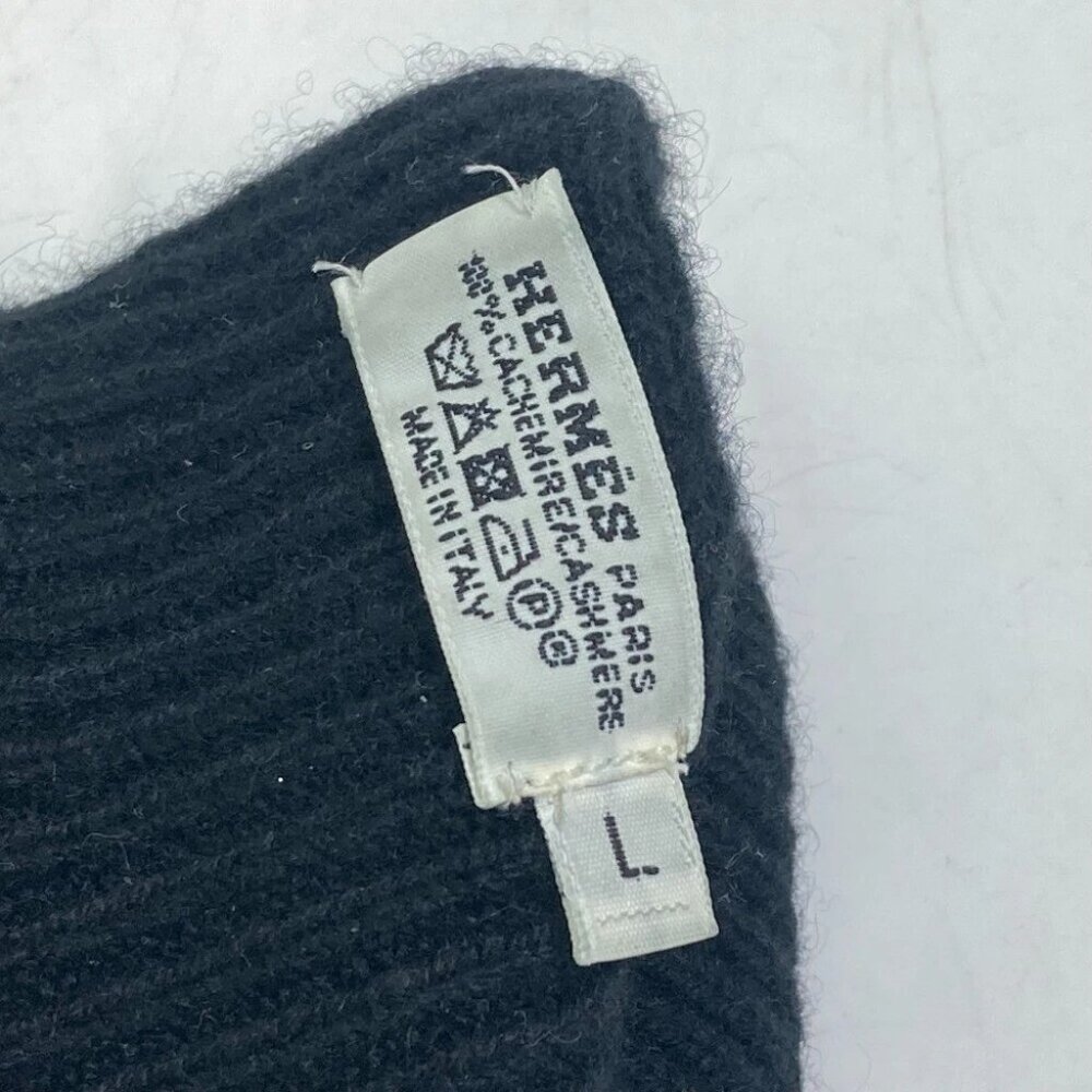 HERMES Whole pattern H logo Gloves Cashmere Black - Picture 8 of 8